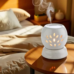 Handcrafted Ceramic Electric Round Shaped Aroma Diffuser| Aroma Oil Burner for Aromatherapy