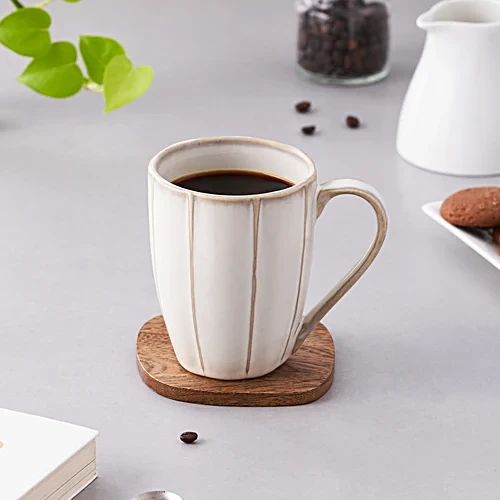 Ceramic Coffee Mug, Tea Cup, No-1 Quality Porcelain Must Have for Kitchen, Microwave Safe | Chip-Resistant | Best for Gifting | Scratch-Proof, Milk Mugs -Pearl White, 300 Ml